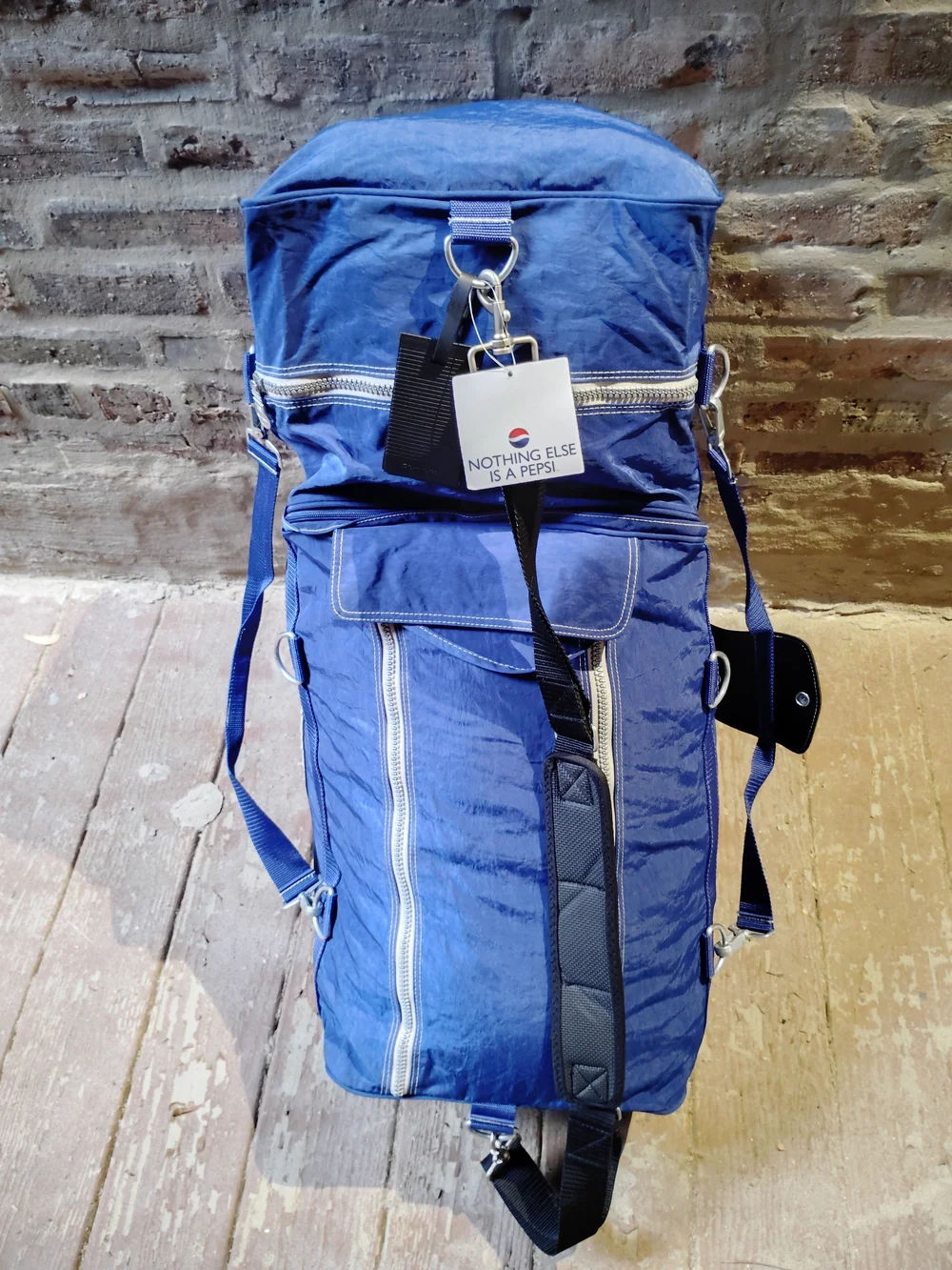 Pepsi 1990's Blue Nylon 2in1 Duffle Bag W/ Detachable Side Bag